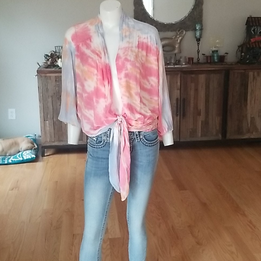 Young fabulous and broke tie dye blouse